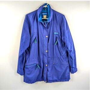 Vintage Banff Designs L Gore-Tex Jacket Outdoor Shell Nylon Canada Purple Blue